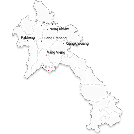 Mapa turístico do Laos