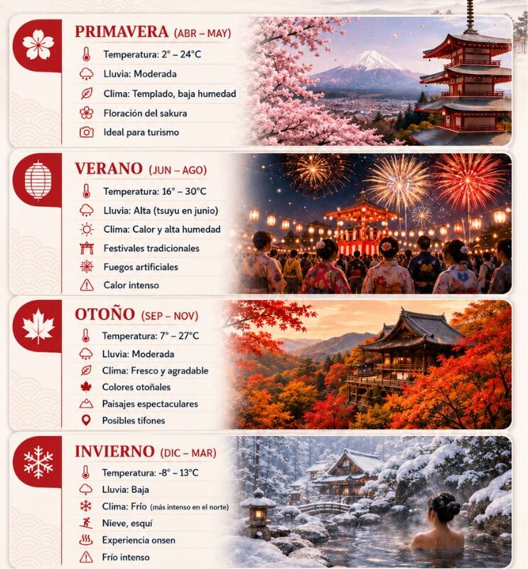 cuatro estaciones de Japón
