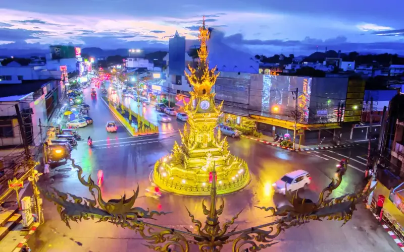 Perspectiva aérea da Torre do Relógio