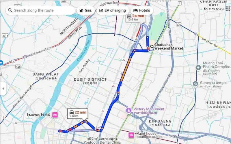 O Mercado Chatuchak tem uma localização privilegiada