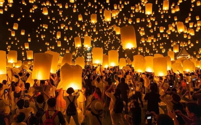 Há muitas atividades gratuitas no festival das lanternas