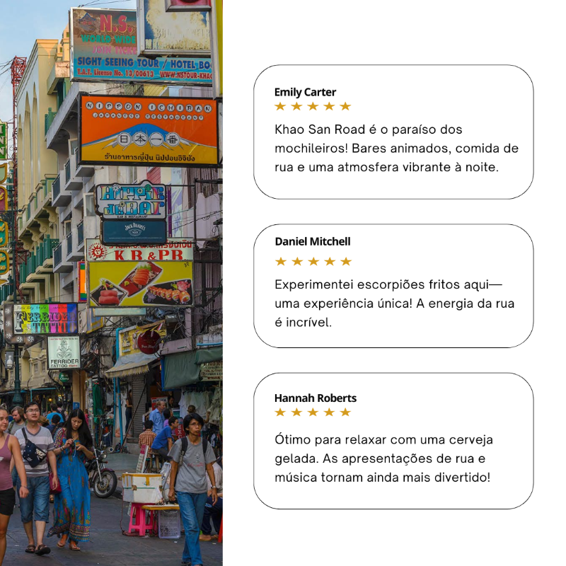 A Khao San Road é famosa pela vida noturna e mercados animados