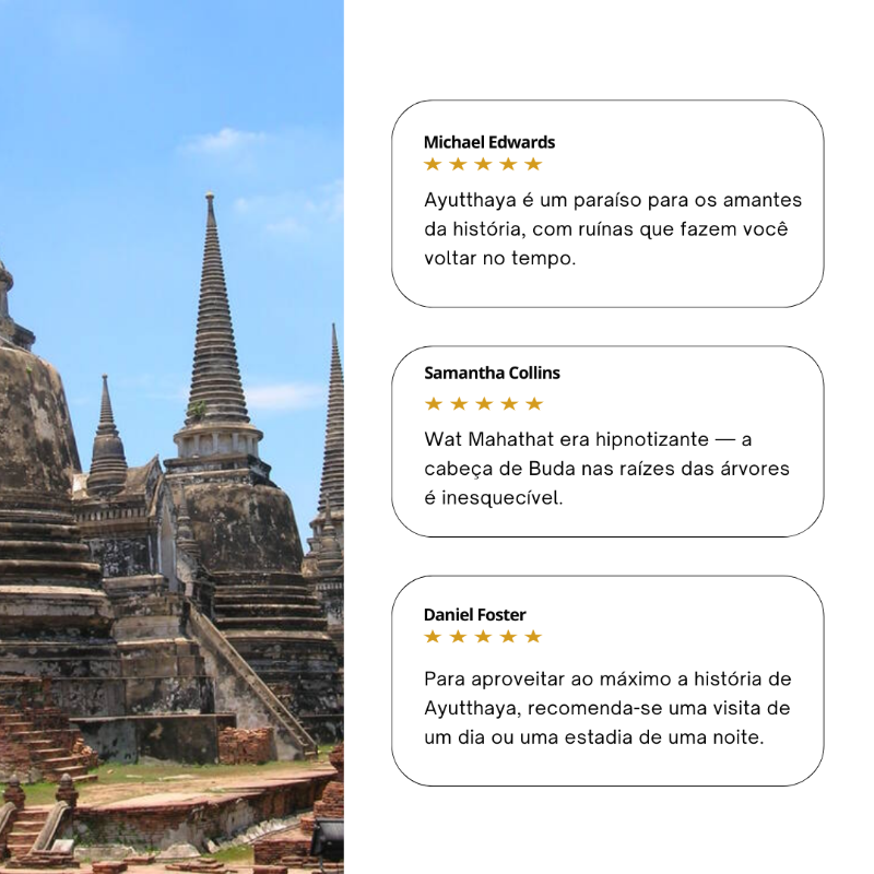 Ayutthaya é famosa pelas ruínas que revelam a grandeza do antigo Sião