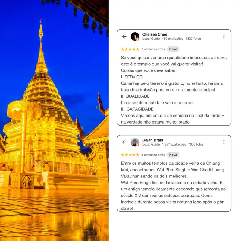 Explore templos dourados brilhantes em um tour noturno inesquecível