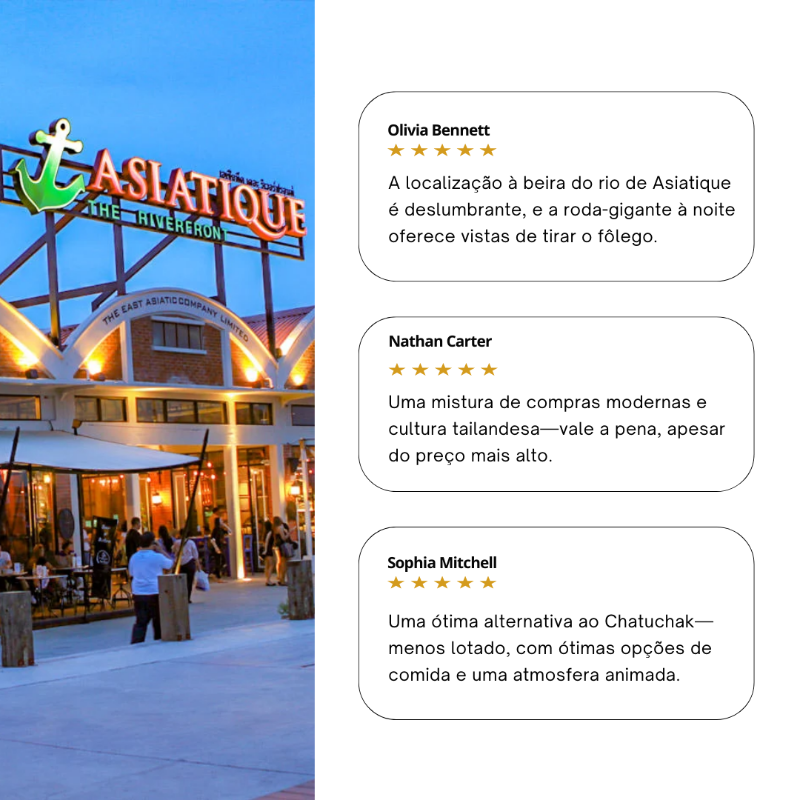 O Asiatique Riverfront é famoso pelo mercado noturno e vistas do rio