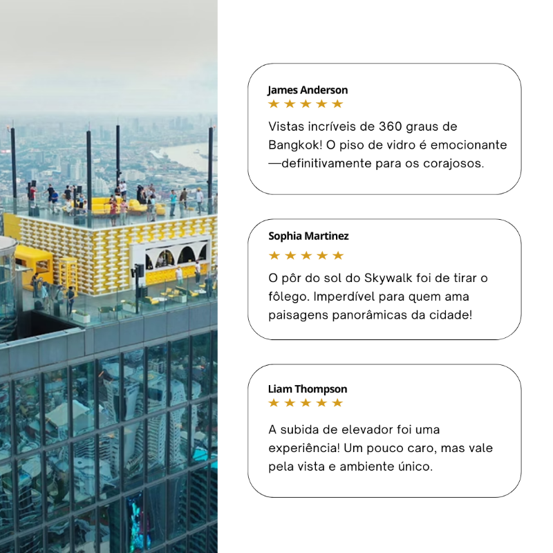 O Mahanakhon Skywalk é famoso pelas vistas incríveis de Bangkok