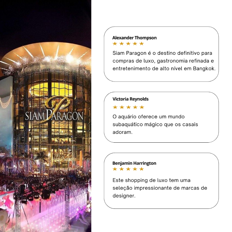 O Siam Paragon é famoso pelas lojas de luxo e opções de entretenimento
