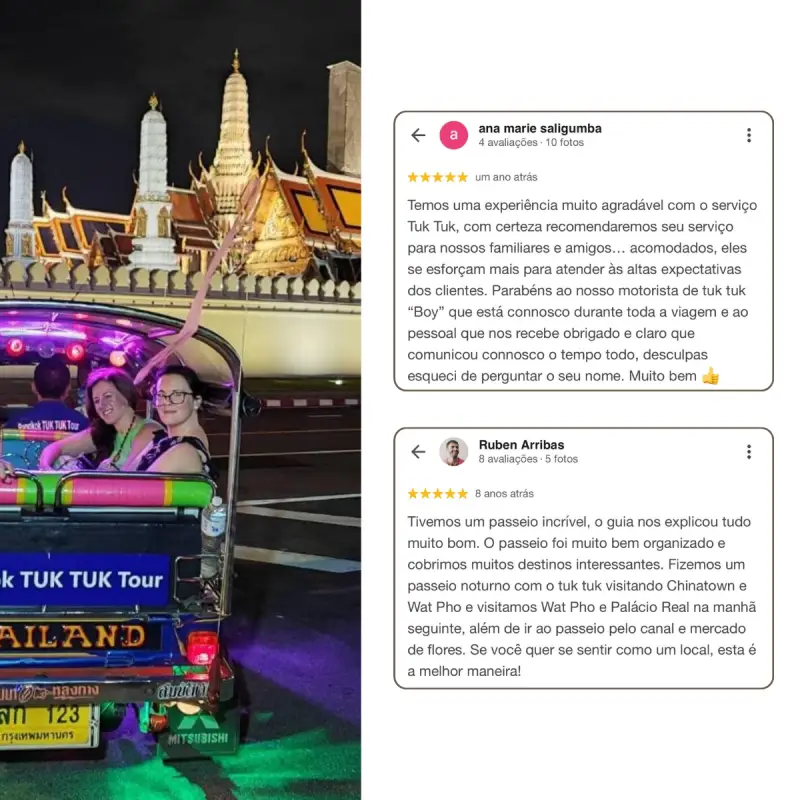 Tuk-tuk noturno oferece conforto e paisagens