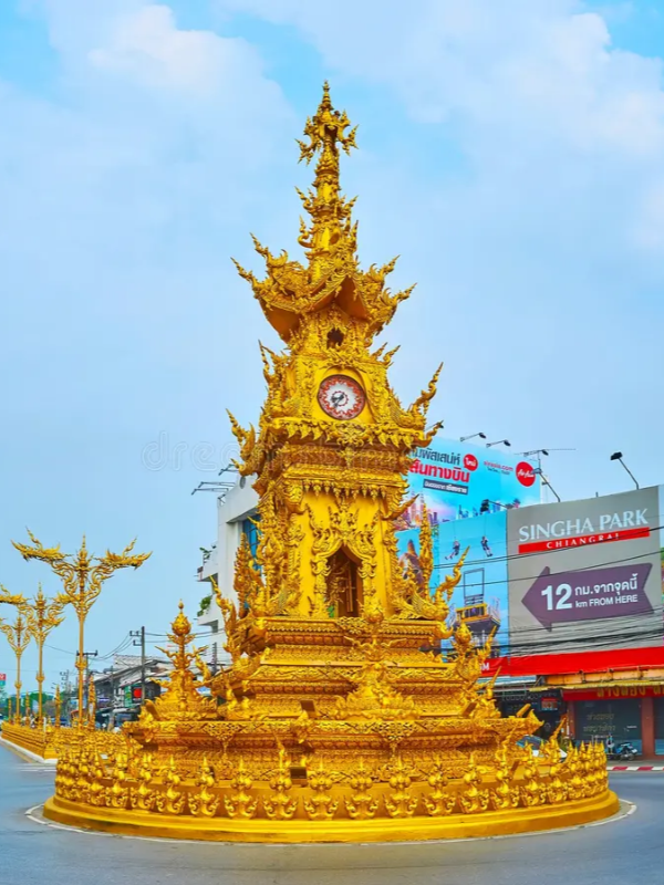 Torre Dourada simboliza Chiang Rai no cruzamento