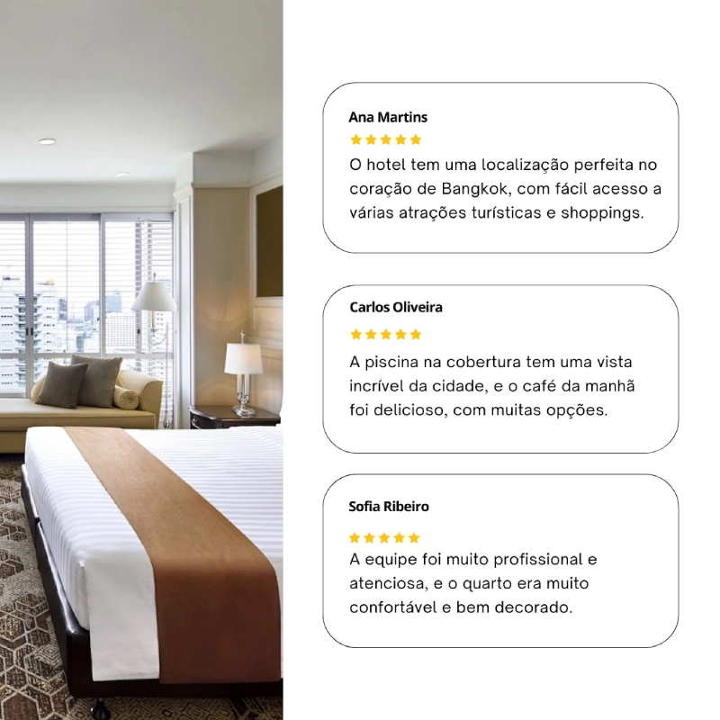 Hóspedes elogiam quartos amplos, comodidades e serviço