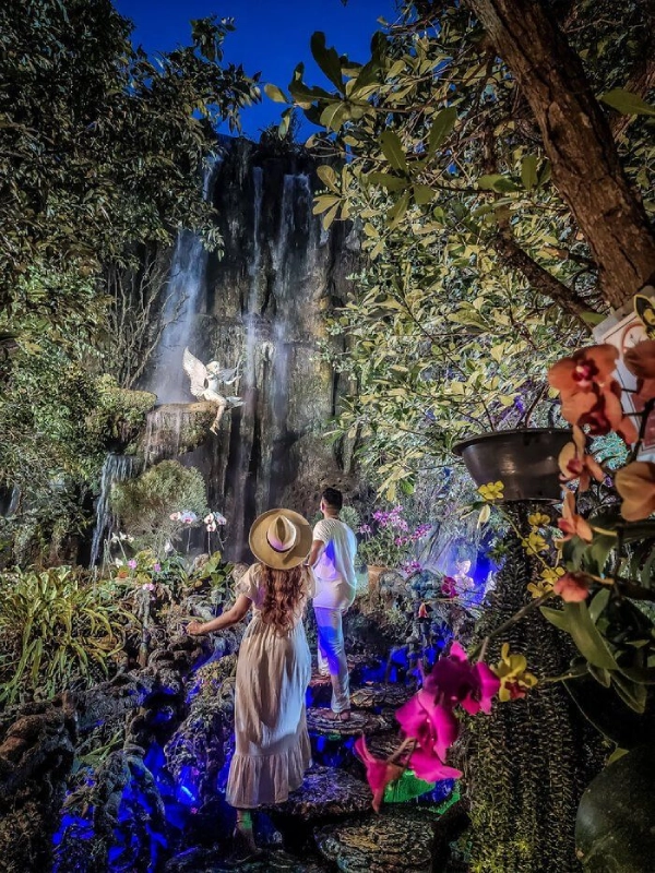 Os visitantes podem tirar selfies ou se perder na floresta tropical