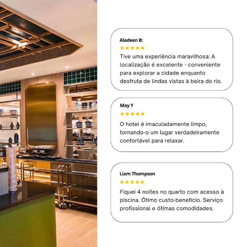 Hóspedes elogiam quartos modernos, piscina e equipe