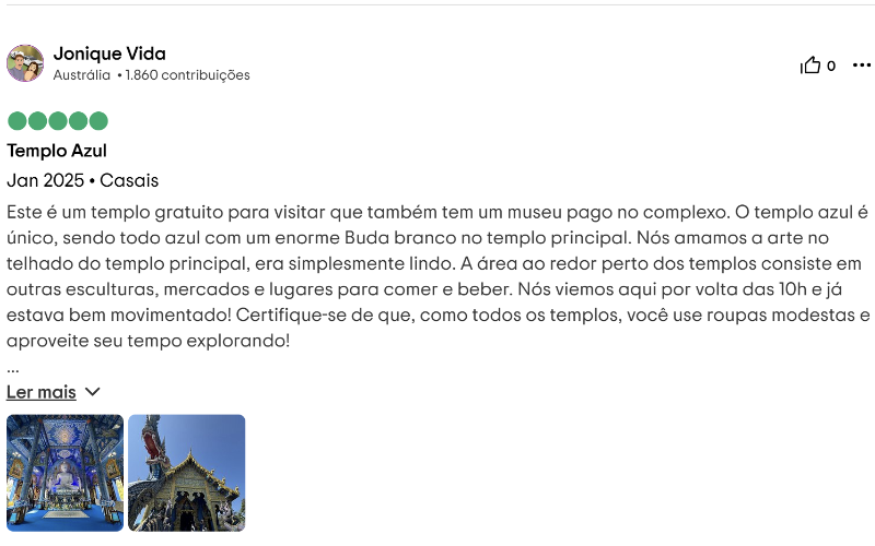 Templo é famoso por sua grande estátua branca