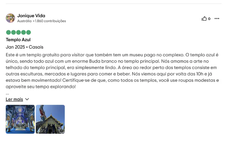 Templo é famoso por sua grande estátua branca