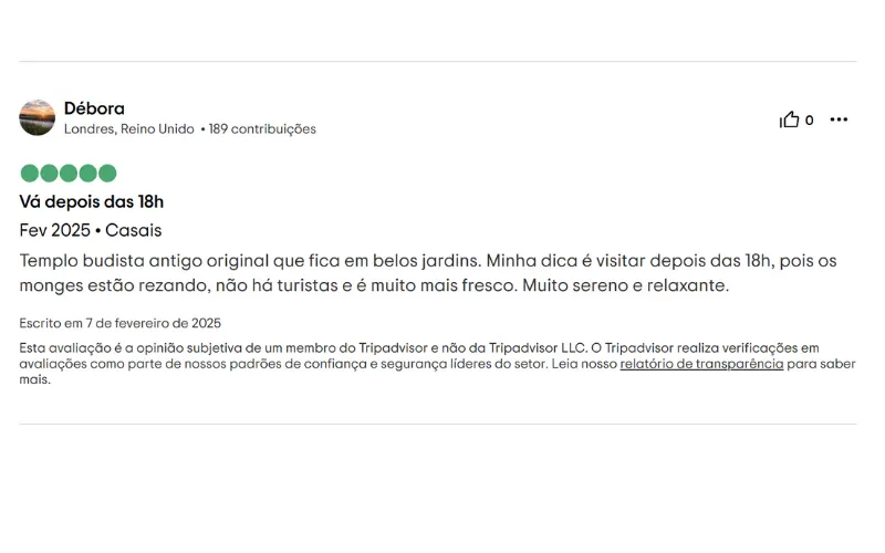 Templo antigo encanta com paz após as 18h00