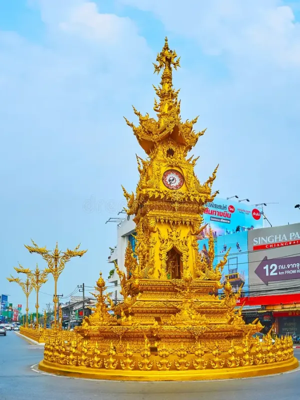 Torre Dourada simboliza Chiang Rai no cruzamento
