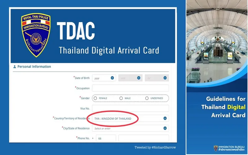 Tailândia exige Cartão Digital de Chegada antes da entrada