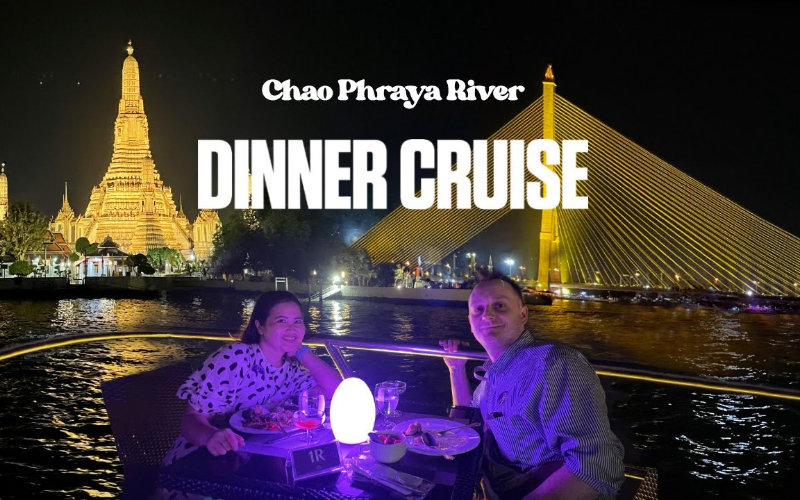 Cruzeiro noturno no Chao Phraya oferece jantar e música