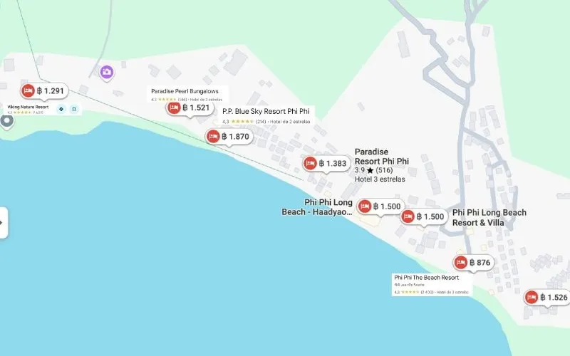 Veja no mapa os 6 hotéis recomendados