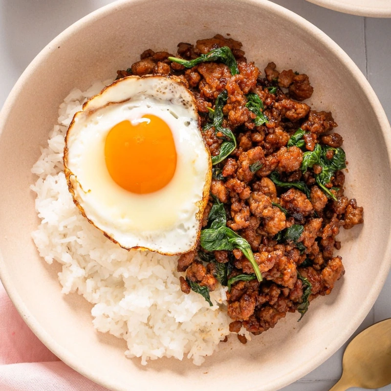 Pad Krapow é refogado picante com manjericão