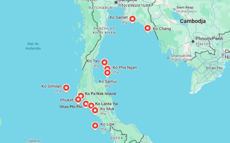 Explore ilhas famosas da Tailândia