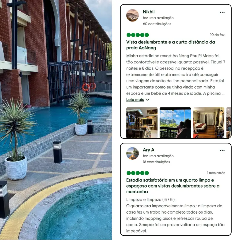 Os visitantes elogiam os espaços sempre limpos, a manutenção regular e o excelente custo-benefício.