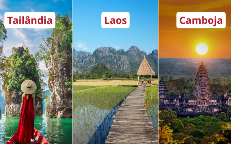 Tailândia Laos e Camboja revelam belezas únicas
