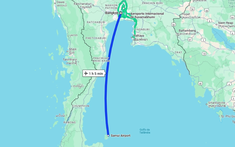 Visitantes voam direto de Bangkok para Koh Samui