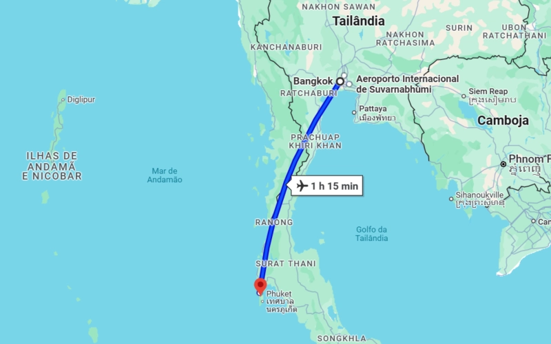 Voo de Bangkok para Phuket