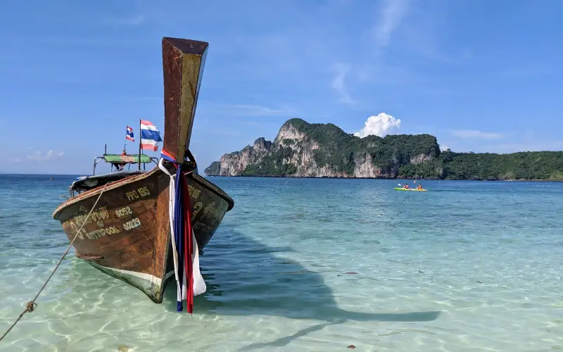 Explore Monkey Beach de barco longtail