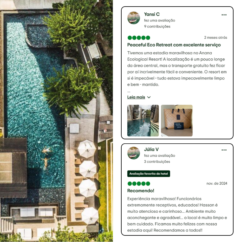 Anana Ecological Resort é elogiado por limpeza e bom atendimento