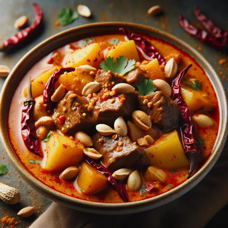 Tailandeses fazem curry Massaman doce e suave