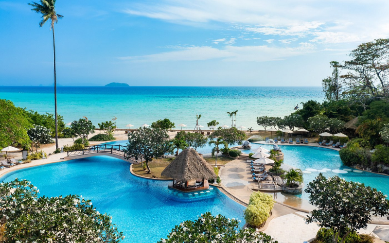 Vista aérea incrível do Saii Phi Phi Resort