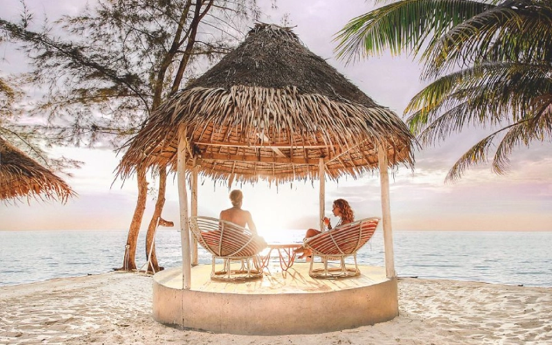 Otres Beach tem areia branca e águas tranquilas