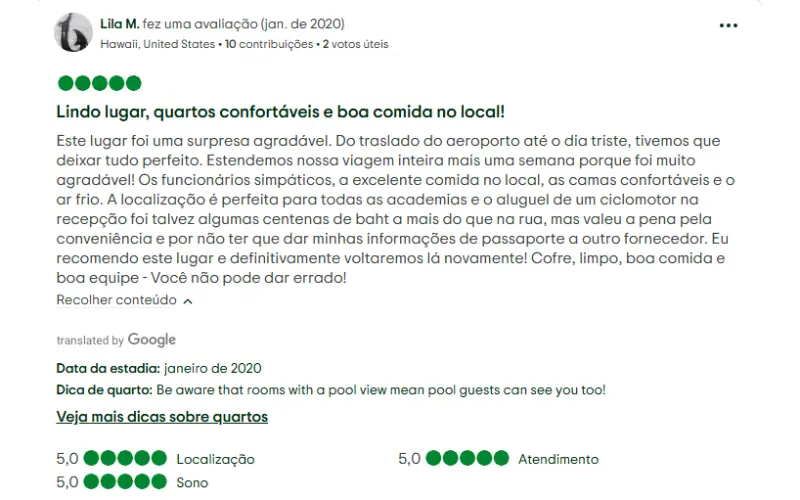 Os hóspedes destacam a simpatia e a receptividade da equipe.