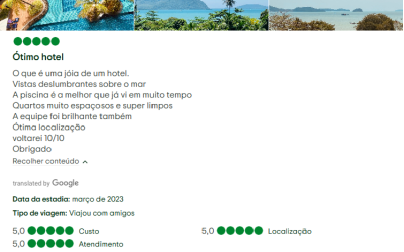 Hóspedes destacam a excelente localização do Aqua Resort Phuket.