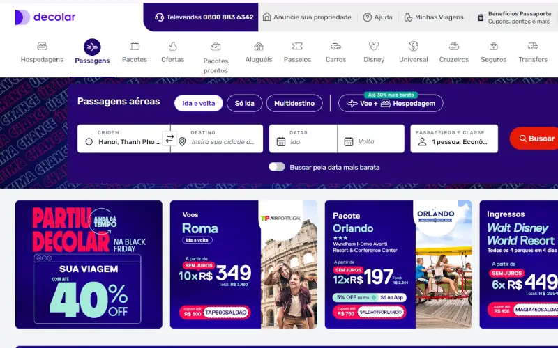 Decolar entrega praticidade preço e flexibilidade