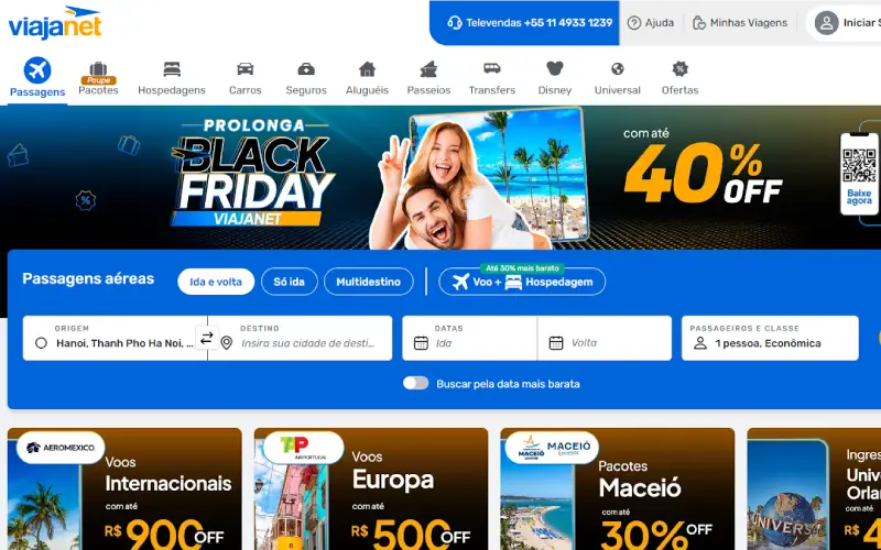 Viajanet facilita comparar e reservar com economia