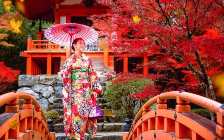 Temporada de hojas rojas en Japón y Corea del Sur.