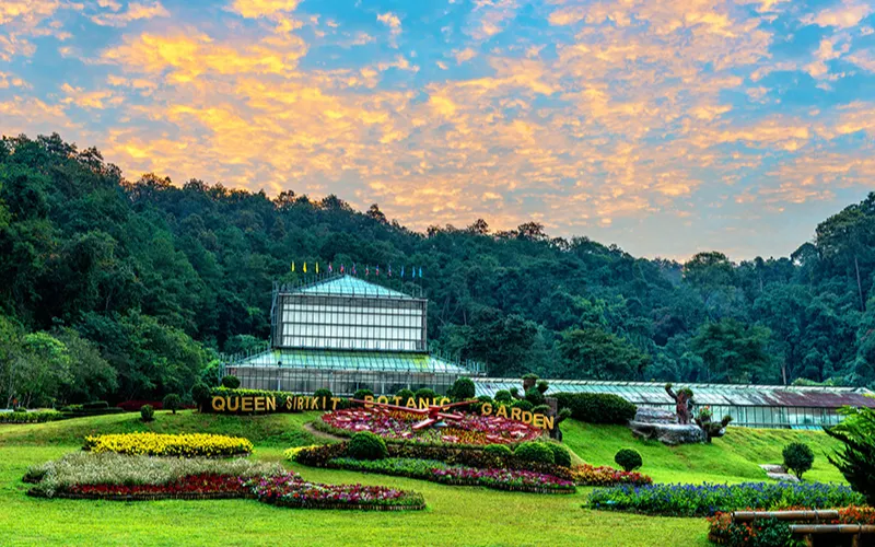 A paisagem poética do Mae Sa Valley oferece uma beleza natural tranquila.