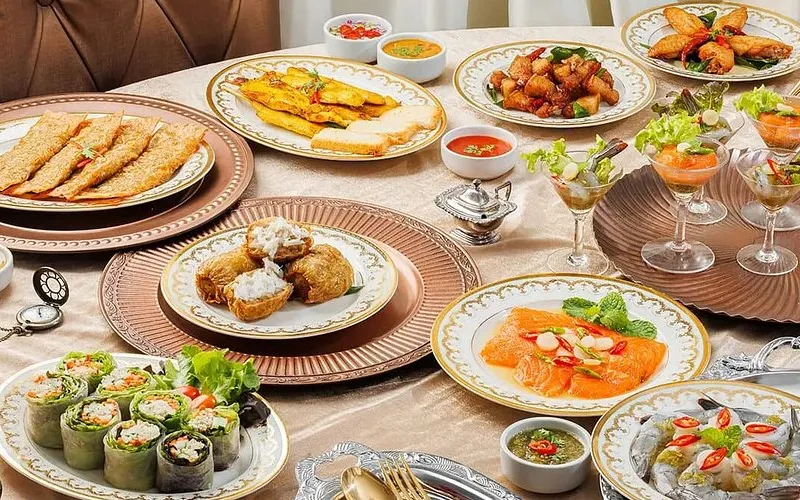 Pratos tradicionais do norte da Tailândia no Baan Mae Café & Restaurant