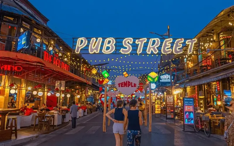 Vida noturna na Pub Street – Siem Reap