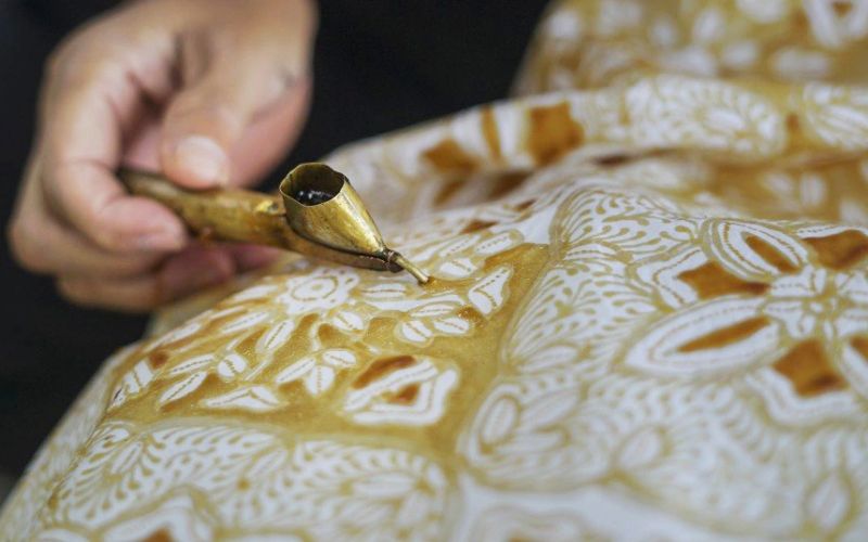 Tecidos artísticos tradicionais coloridos