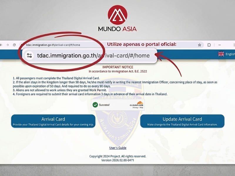 Utilize apenas o site oficial ao inserir informações confidenciais