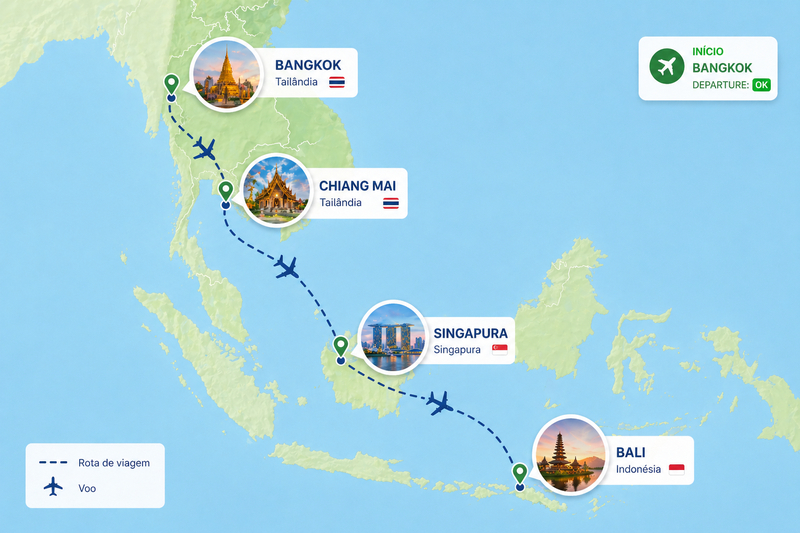 Singapura, Bali e Tailândia formam uma ótima combinação de viagem
