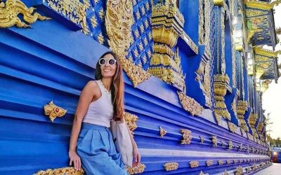Excursão em Chiang Rai com templo branco Wat Rong Khun, templo azul (Wat Rong Seur Ten) em português
